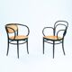 Chaises en bois cintré Thonet avec cannage 214f 210r, ensemble de 2.