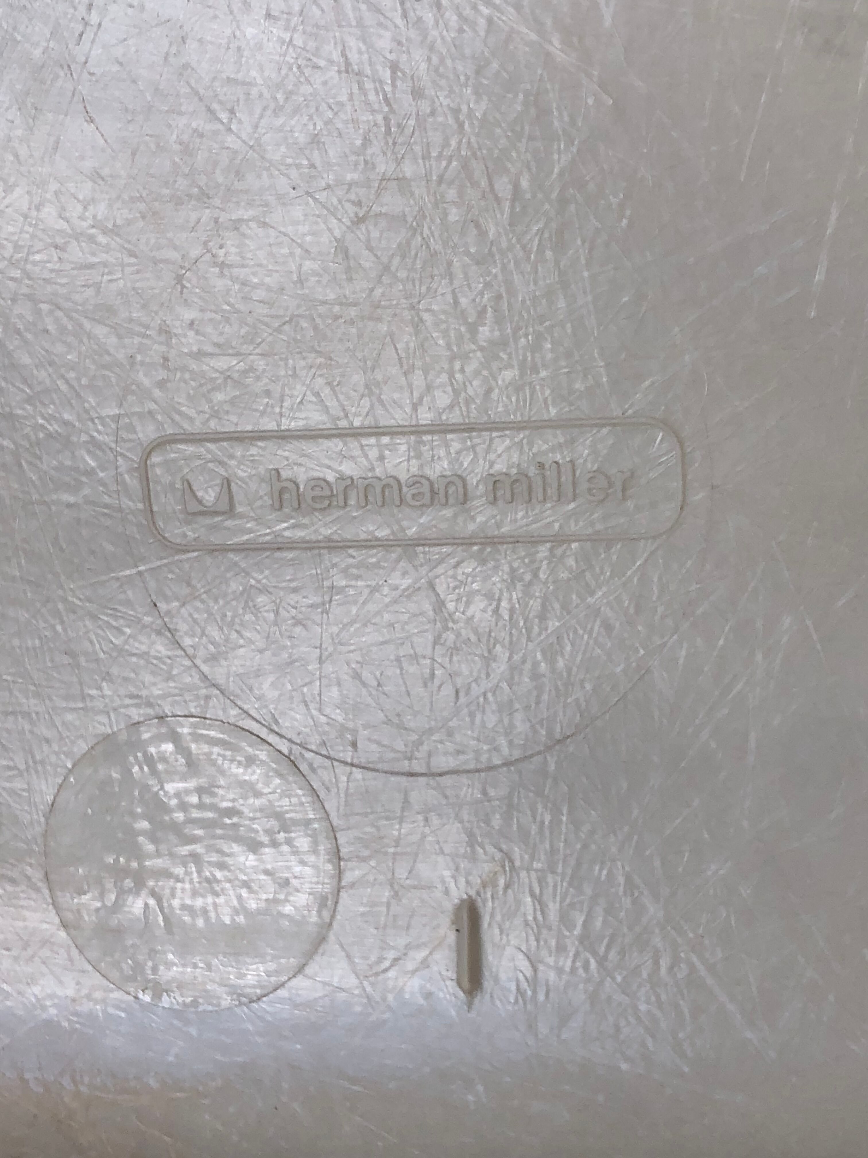 Pair of chairs low base Charles and Ray Eames, fabric Alexander Girard, ed. Herman Miller, 1970