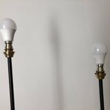 1950s-60s floor lamp with 2 lights - shelf - magazine holder