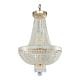 Lustre montgolfière pampille en cristal doré