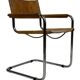 Ensemble de quatre fauteuils de salle à manger FASEM S34 en cuir Cognac par Mart Stam années 80