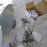 "Paulmann" 1m40 design hanging 6 lights anodized aluminium - 70s