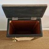 Wooden and cane chest unit