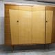 1960 Scandinavian wardrobe, atypical blond wood varnished, 4 doors 3