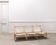 3-seater bench in rattan and thick cotton canvas