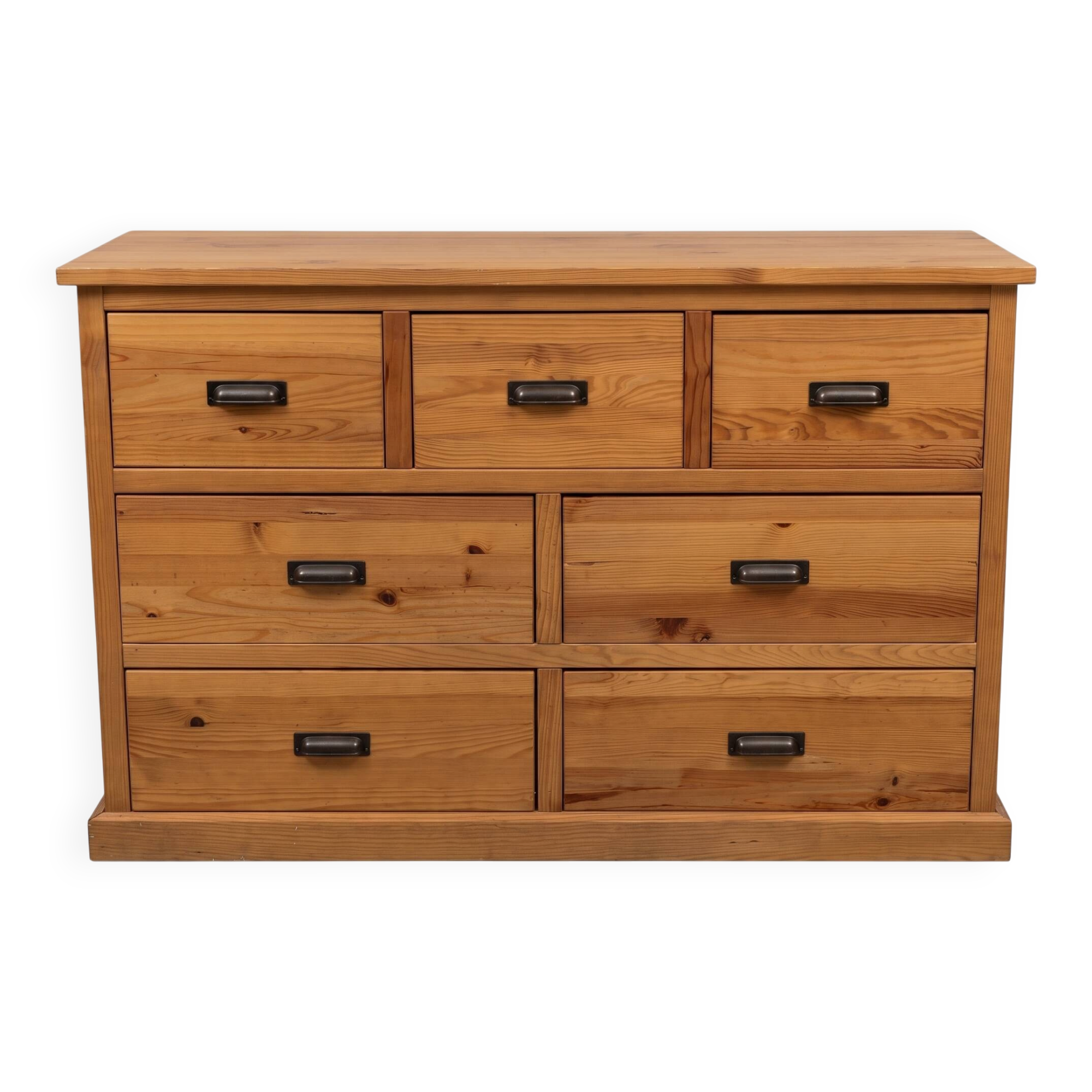 Grande commode 7 tiroirs en pin massif – Style Rustique / Apothicaire