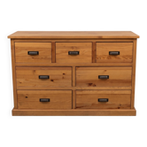 Grande commode 7 tiroirs en pin massif – Style Rustique / Apothicaire