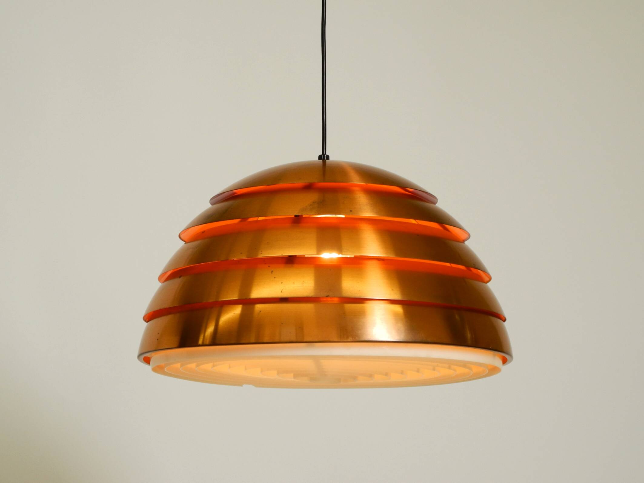 Original 1960s copper slat pendant lamp by Hans-Agne Jakobsson for Markaryd