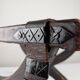 Colonial Curule Stool in Leather and Wrought Iron, Mexico, 1940s