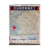 Affiche originale "Carte de France Dubonnet Quinquina" 70x90cm 1960