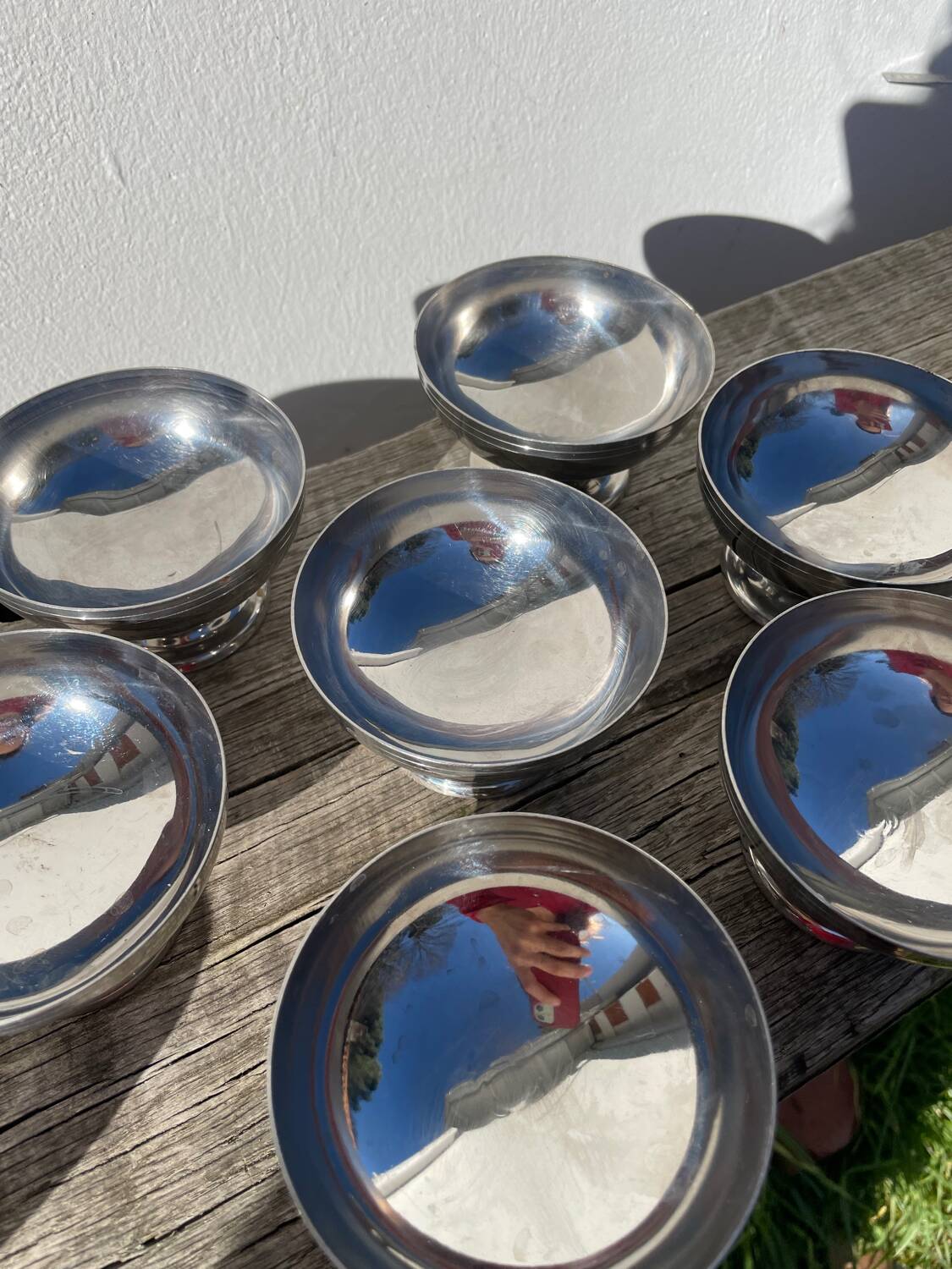 10 coupelles en inox 1970