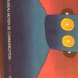 Original poster Jean Michel Folon 1983 a new means of communication: visual audio