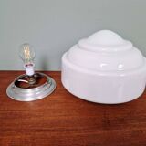 Plafonnier Art Déco en opaline blanche, années 1920-30