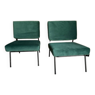 Pair of Paul Geoffroy low chairs