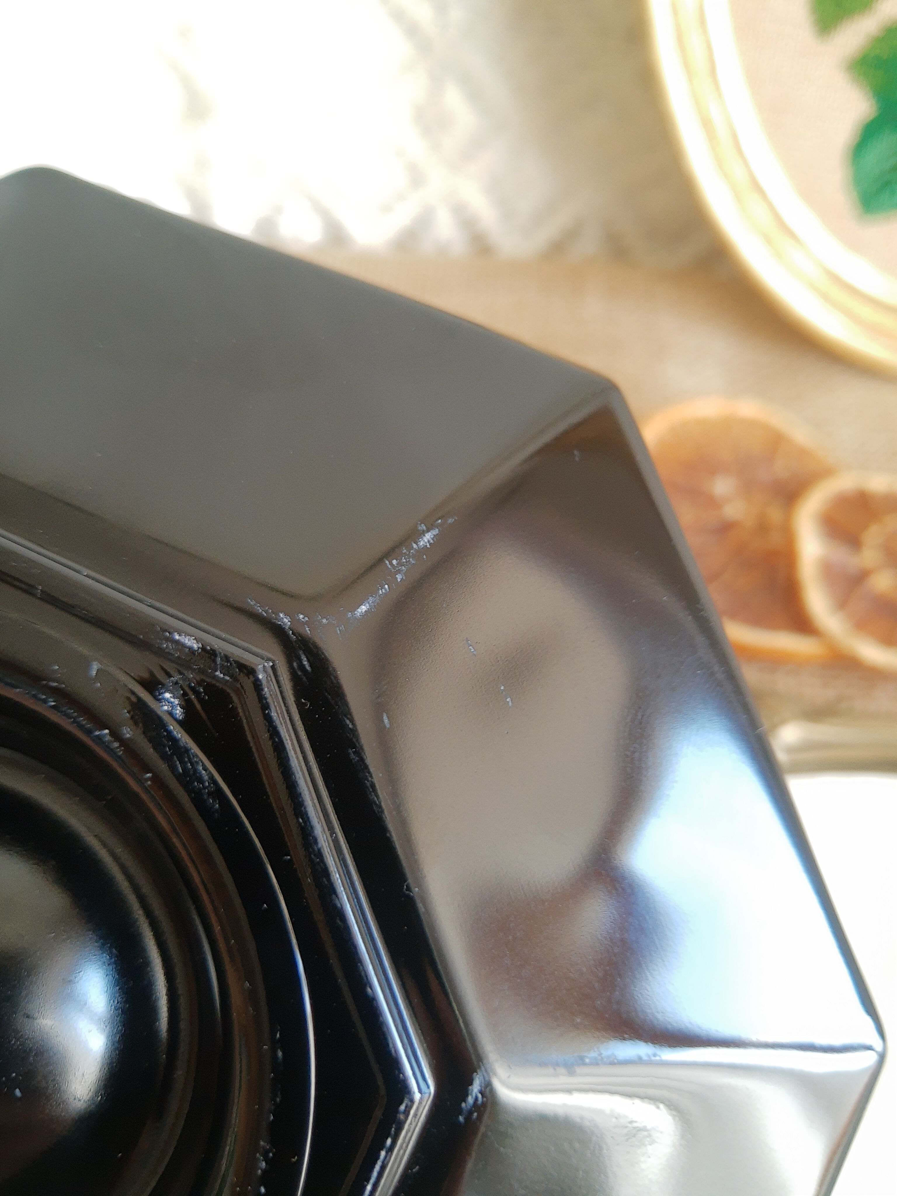 Set of 2 black octagonal egg cups