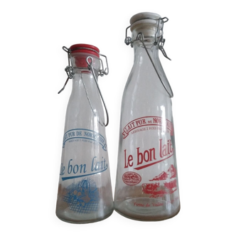 Lot de 2 bouteilles de lait