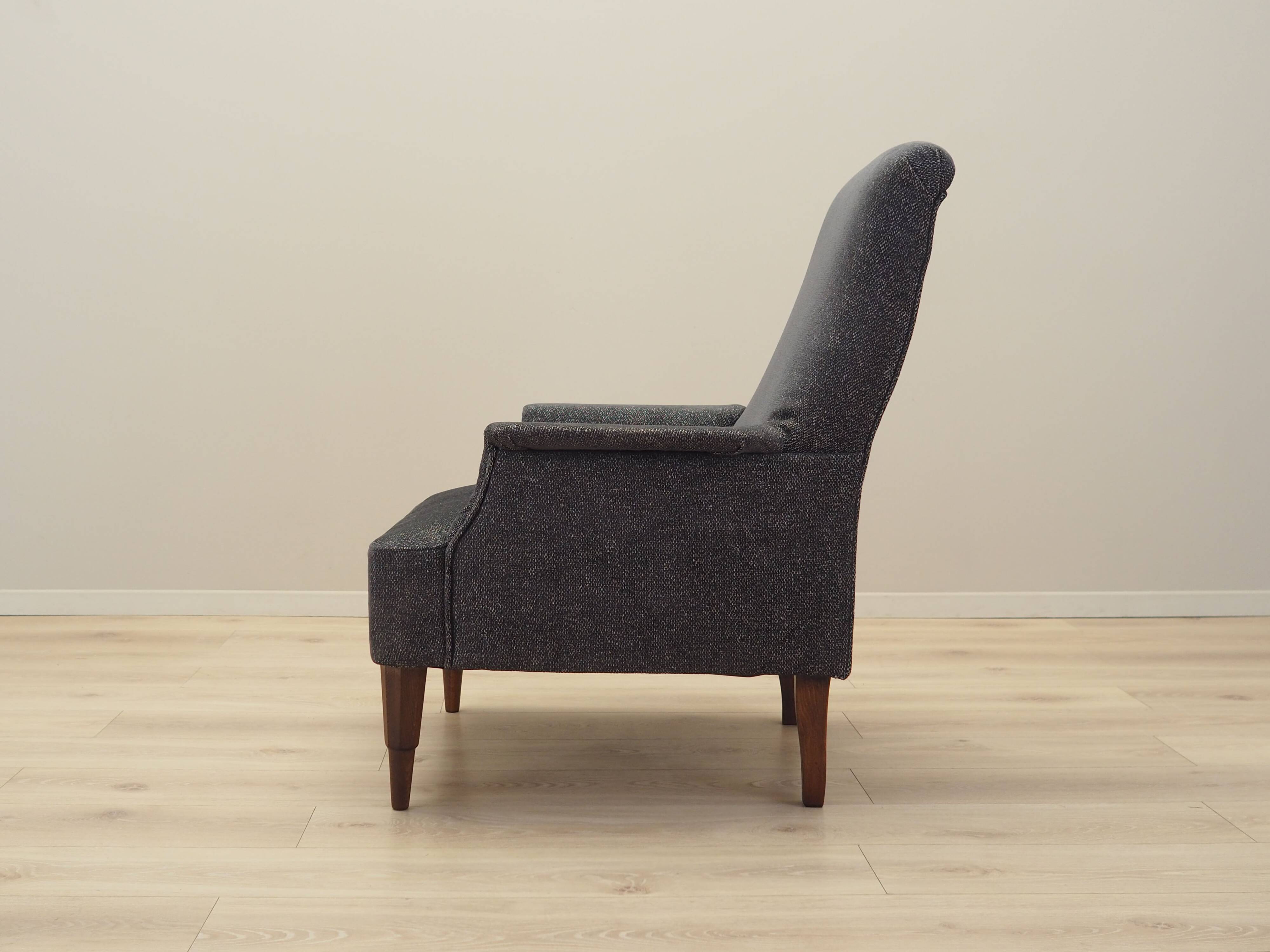 Grey armchair, Italian design, 1970s, production: Italy