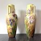 Pair of majestic Art Nouveau Vallauris vases by P. Perret