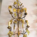 Pair of sconces flor'art leaves and bunches of grapes 60s