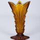 Art Deco Pink, Yellow and Orange Glass Vases, Bohemia, Set of 3