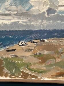Large Original Swedish Oil on Canvas – “Strand, Öland” by Ingvar Hällgren