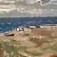 Large Original Swedish Oil on Canvas – “Strand, Öland” by Ingvar Hällgren