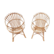 Pairs of shell rattan armchairs from the 50