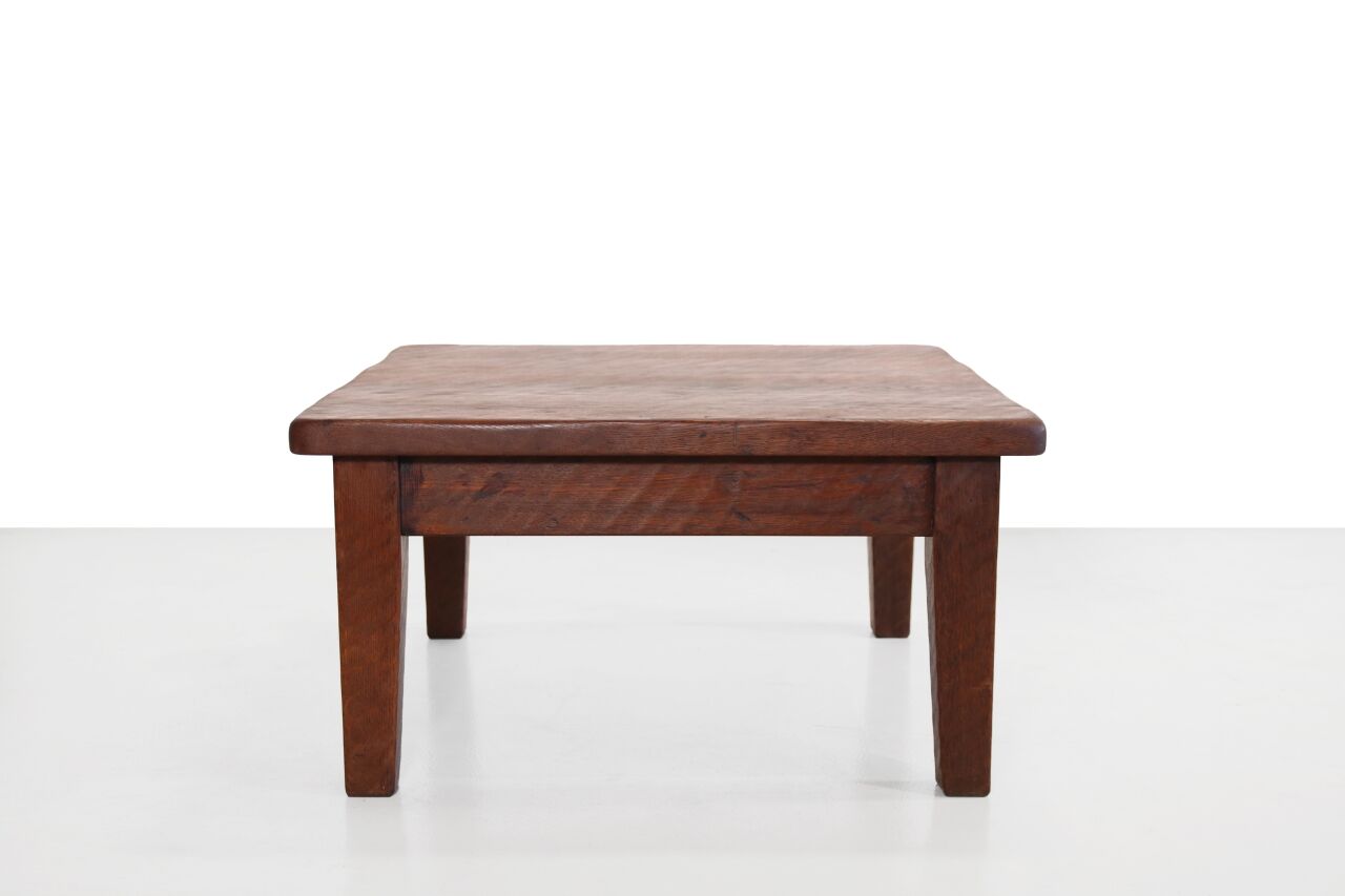 Brutalist Solid Oak Coffee Table