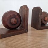 art deco bookends with wooden balls