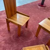 Lot de 4 chaises de salle à manger italiennes en orme par Romanutti, Italie, années 1970