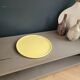 Grand plat en porcelaine jaune estampillé fg val d'or