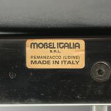 Vintage Lounge daybed in black leather by Mobel Italia - Italy