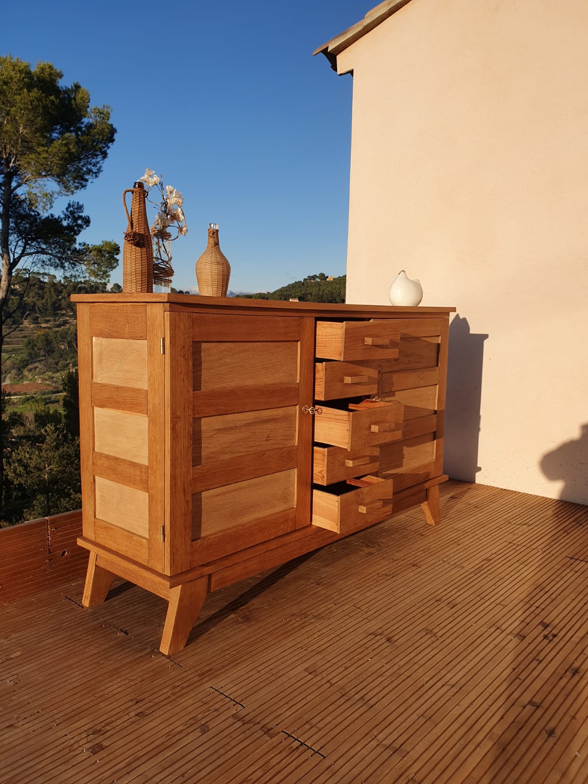 Buffet vintage pieds compas René Gabriel