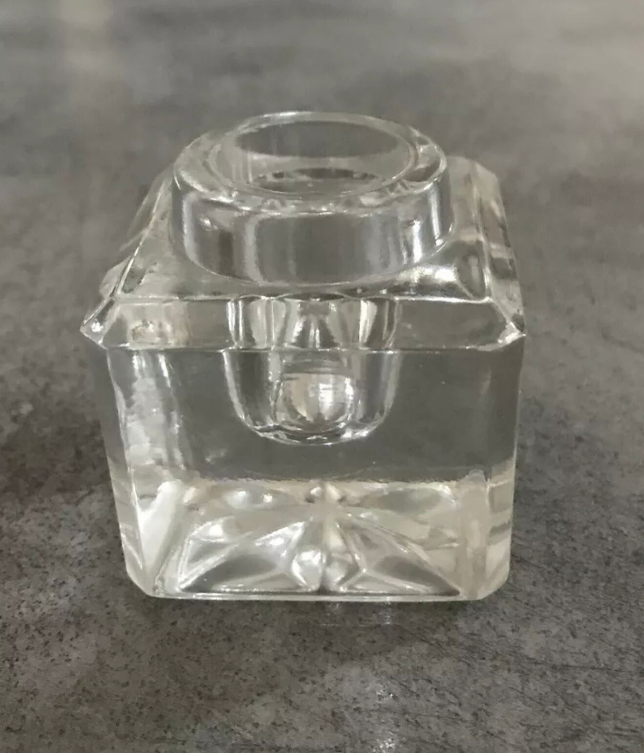 Candle holder holder -candle table vintage glass square shape