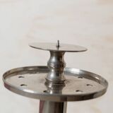 XXL Vintage Art Deco Candlestick in Silver Chrome-Plated Brass, Italy 1930s