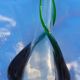 Modernist vase molded glass translucent and green Flavio Poli seguso
