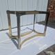 Vintage dining table golden brass chrome glass
