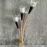 Pair of Lunel wall lights in brass and glass