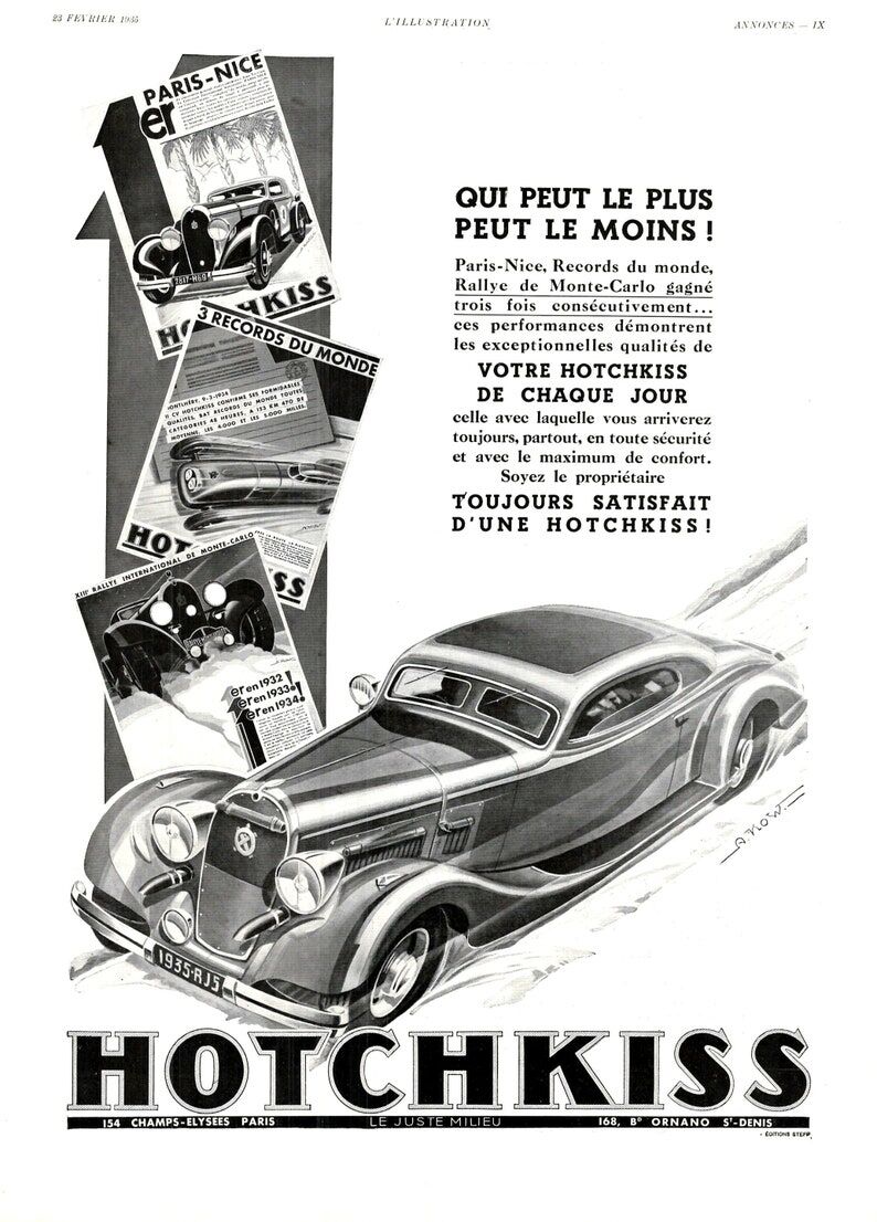 Vintage poster 30s Hotchkiss