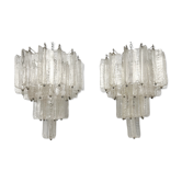 Pair of Murano glass chandeliers by Toni Zuccheri for Venini