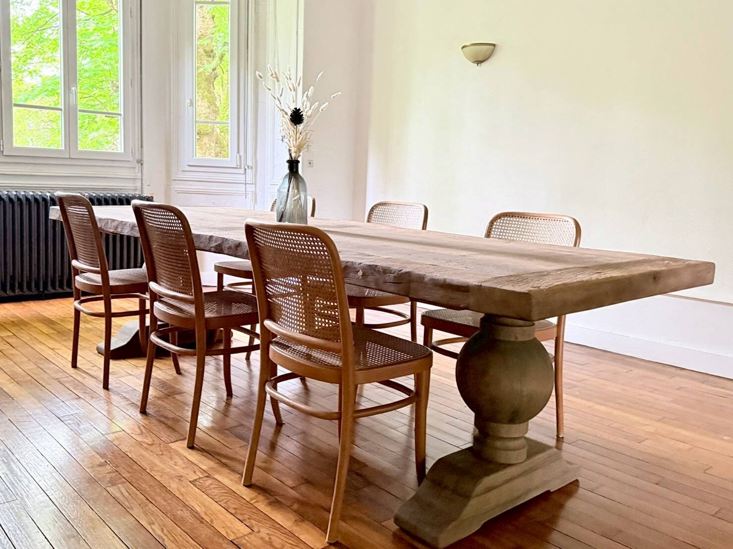 Table monastere en chene ancien massif - soleil - 300 cm de long