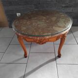 Old marble and wood coffee table from the 50s