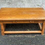 Table basse de ferme en chêne massif 1950 de 105cm