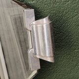 Plateau art déco en miroir biseauté, poignées chromées