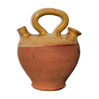 Gargoulette in glazed terracotta ancient pottery 1950