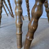 Set of 4 Vintage Tyrolean Heart Cutout Wooden Dining Chairs