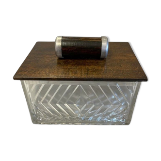 Boîte années 70 verre et bois