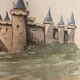 Double-sided watercolor castle landscape