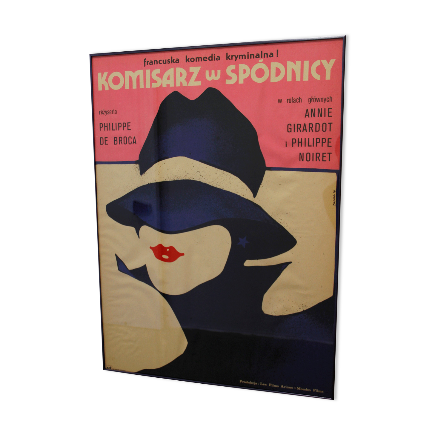 French movie poster "Tendre Poulet" 1978. Art Deco style framed