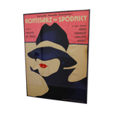 French movie poster "Tendre Poulet" 1978. Art Deco style framed